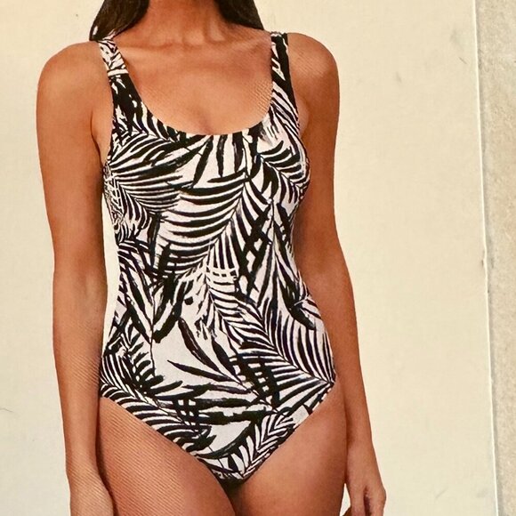 New Ocean Pacific OP One Piece Bathing Suit Size L Tropical Swimwear Upf 50+ - Picture 6 of 9